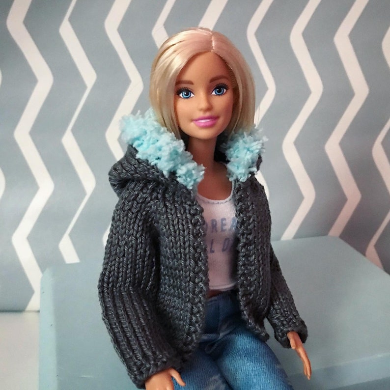 Jacket with a hood for Barbie doll PDF Barbie outfit pattern Etsy France