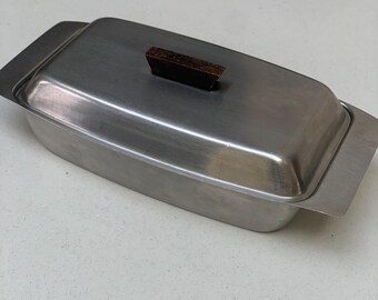 Vintage roestvrijstalen botervloot