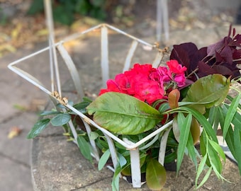 Présentoir de panier de pot de fleur en fer forgé