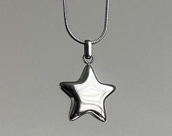Y2K Stainless Steel Star Charm with Chain Necklace: Silver Dainty Minimalist Handmade Jewelry