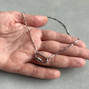 Carabiner Necklace Stainless Steel Dainty Chain Y2K Vintage Boho Retro Custom Silver Jewelry