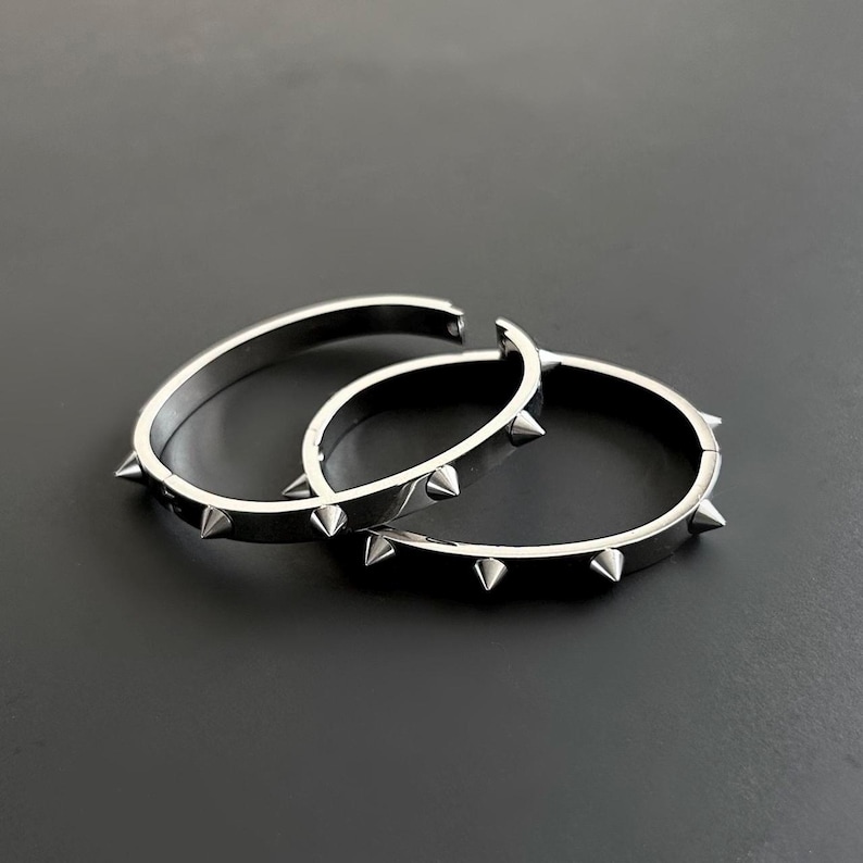 Stainless Steel Spike Cuff Bracelet: Y2K Grunge Punk Jewelry
