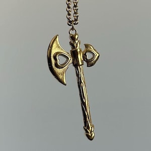 Gold Axe Pendant Necklace: Stainless Steel Heart Charm, Y2K Gothic Jewelry