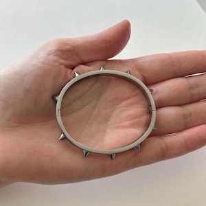 Stainless Steel Spike Cuff Bracelet: Y2K Grunge Punk Jewelry