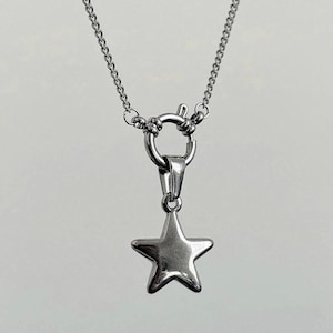Stainless Steel Star Charm Necklace: Y2K Cyber Grunge Choker O Ring Oversized Clasp