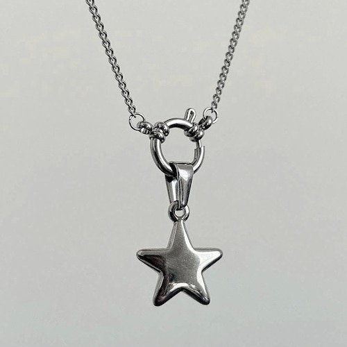 Stainless Steel Star Charm Necklace: Y2K Cyber Grunge Choker O Ring Oversized Clasp