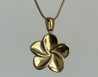 Gouden ketting met bloemhanger: roestvrijstalen Y2K boho-bedel