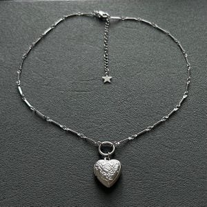 Minimalist Heart Locket Necklace: Stainless Steel Tarnish Free Waterproof Pendant