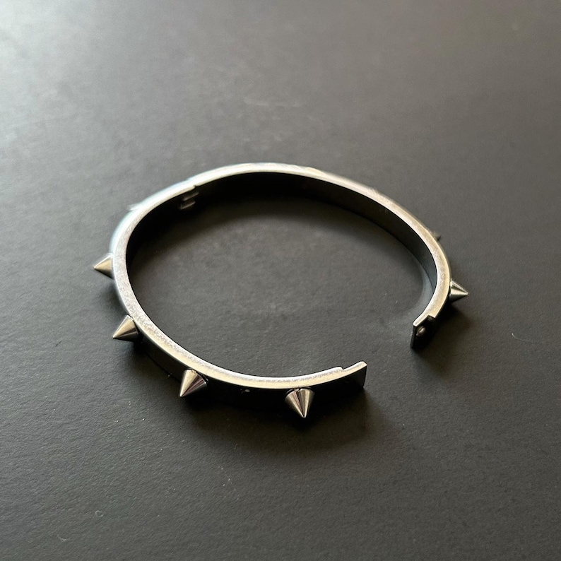 Stainless Steel Spike Cuff Bracelet: Y2K Grunge Punk Jewelry