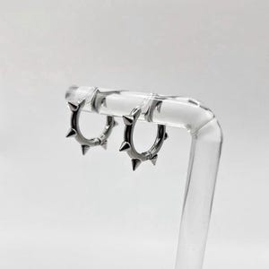 Unique Hoop Earrings with Spikes • Stainless Steel Gothic Y2K Indie Cyber Statement Jewelry Gift