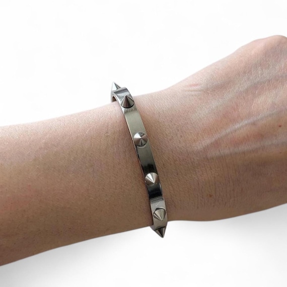 Spike Cuff Bracelet: Stainless Steel Y2K Grunge Punk Jewelry