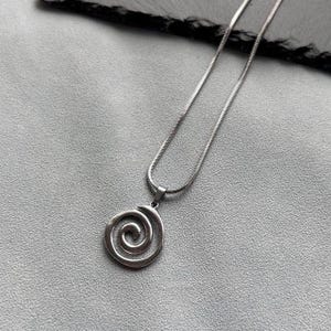 Stainless Steel Spiral Pendant Necklace: Tarnish Free Y2K Jewelry