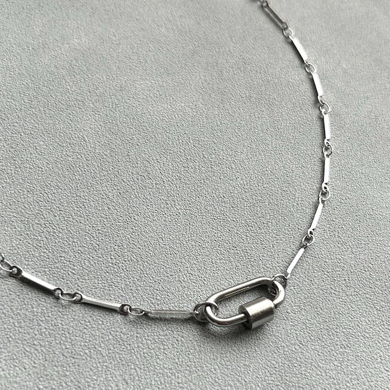 Stainless Steel Carabiner Necklace | Waterproof Charm Holder Chain | Minimalist Y2K Jewelry