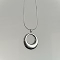 Stainless Steel Circle Pendant Necklace on Dainty Chain: Boho Minimalist Y2K Silver Jewelry