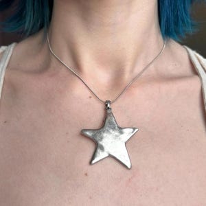 Handgemaakte sterhanger bedelketting stalen sierlijke ketting • Zilveren Y2K Vintage Minimalist Celestial