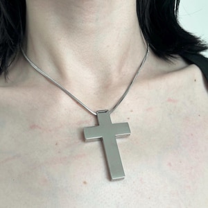 Stainless Steel Gothic Cross Pendant Statement Necklace: Unisex Y2K Streetwear