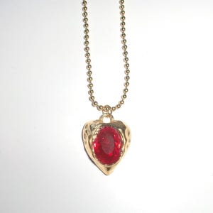 Necklace red stone gold - Etsy 日本