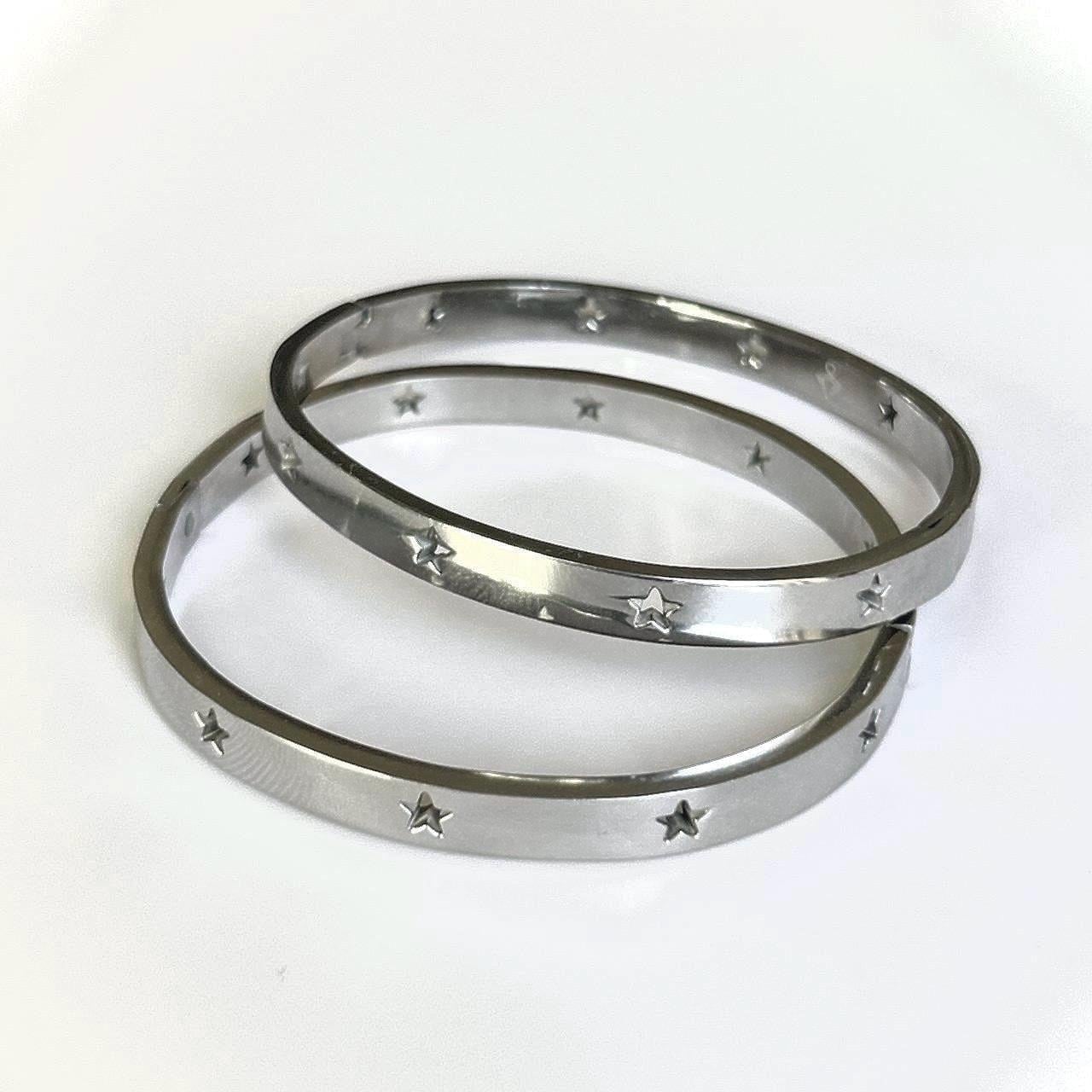 Silver Bangles Y2k - Etsy