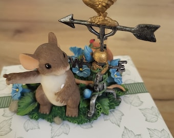 Charming Tails: Headin In The Right Direction- Garden Flowers, Height 11cm, By Dean Griff, Fitz and Floyd. Handmade.