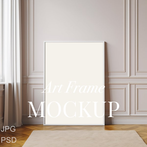 Wall art mockup, frame mockup, interior, minimalistic, poster, digital mockup for prints, poster shop, art frame, vertical frame, A4