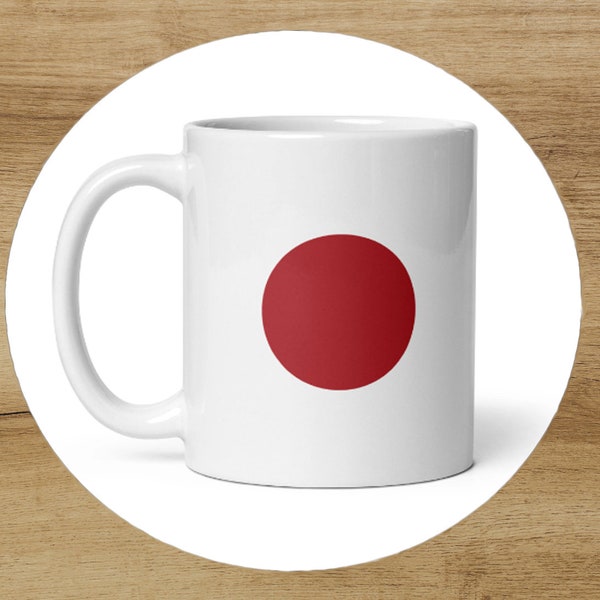 Japanese Flag Mug, Cup, Office, Japan, Gift, Flag, Country, World, Tea, Coffee, Ceramic