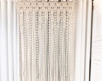 Macrame Curtain wall hanging, Macrame Bohemian Curtain, Door Window Custom Size Curtain, Macrame Room Divider, Macrame Window Curtain Drapes