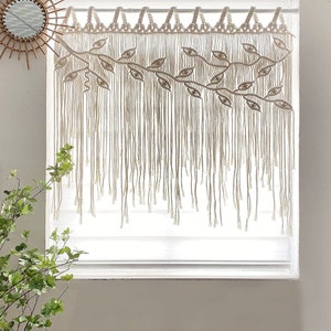 Macrame Valance Macrame Curtain Macrame Headboard Boho Window Valance Macrame wall Hanging Wall Decor Boho Mural Curtain - Valentine Sale