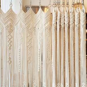 Macrame Curtains, Bohemian Curtain Drapes, Door Window Custom Size Curtain, Macrame Room Dividers, Macrame Wall Hangings, Macrame Headboard