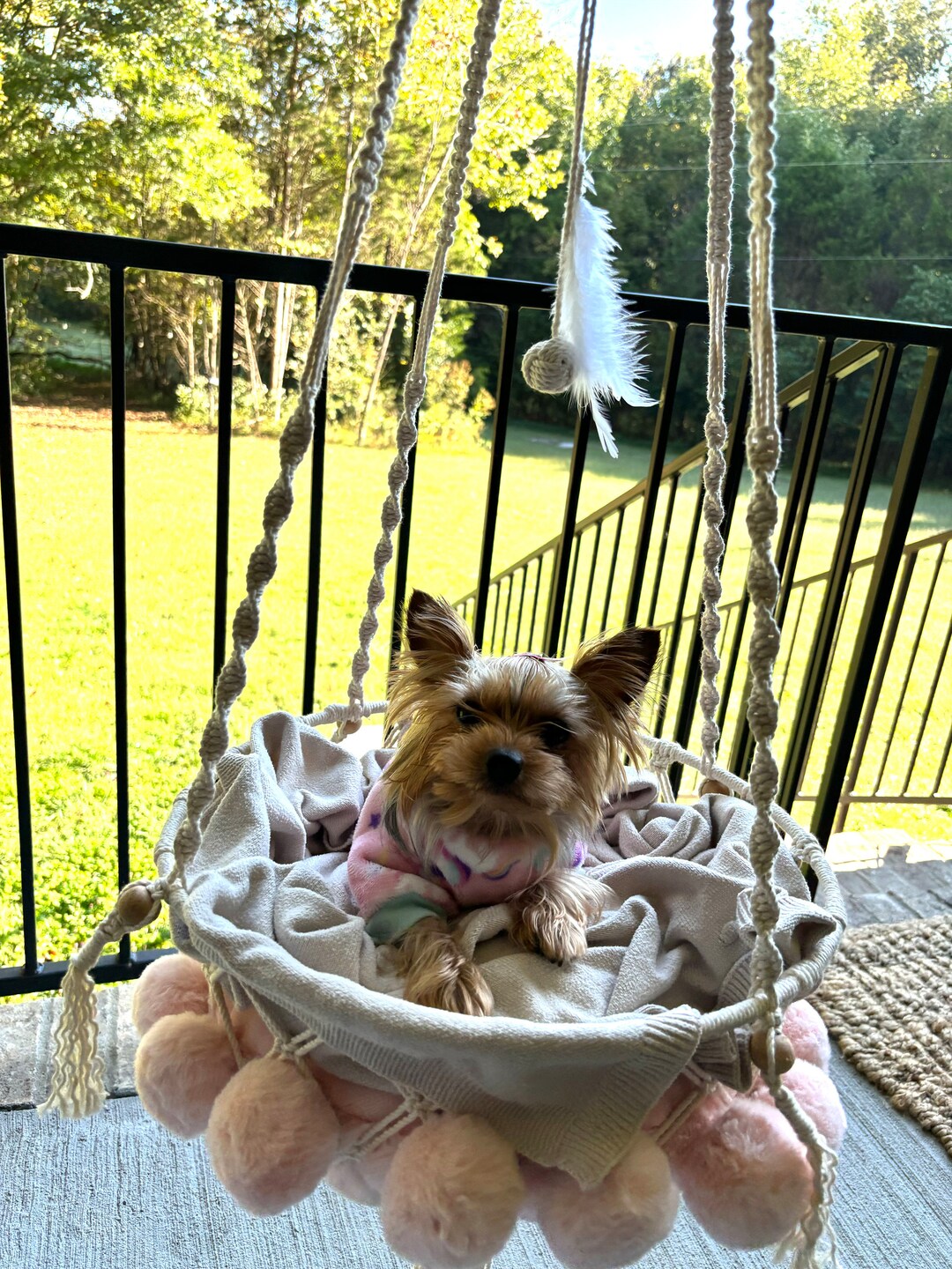 Boho Cat Hammock Macrame Cat Bed Floating Cat Basket Hanging Cat Bed