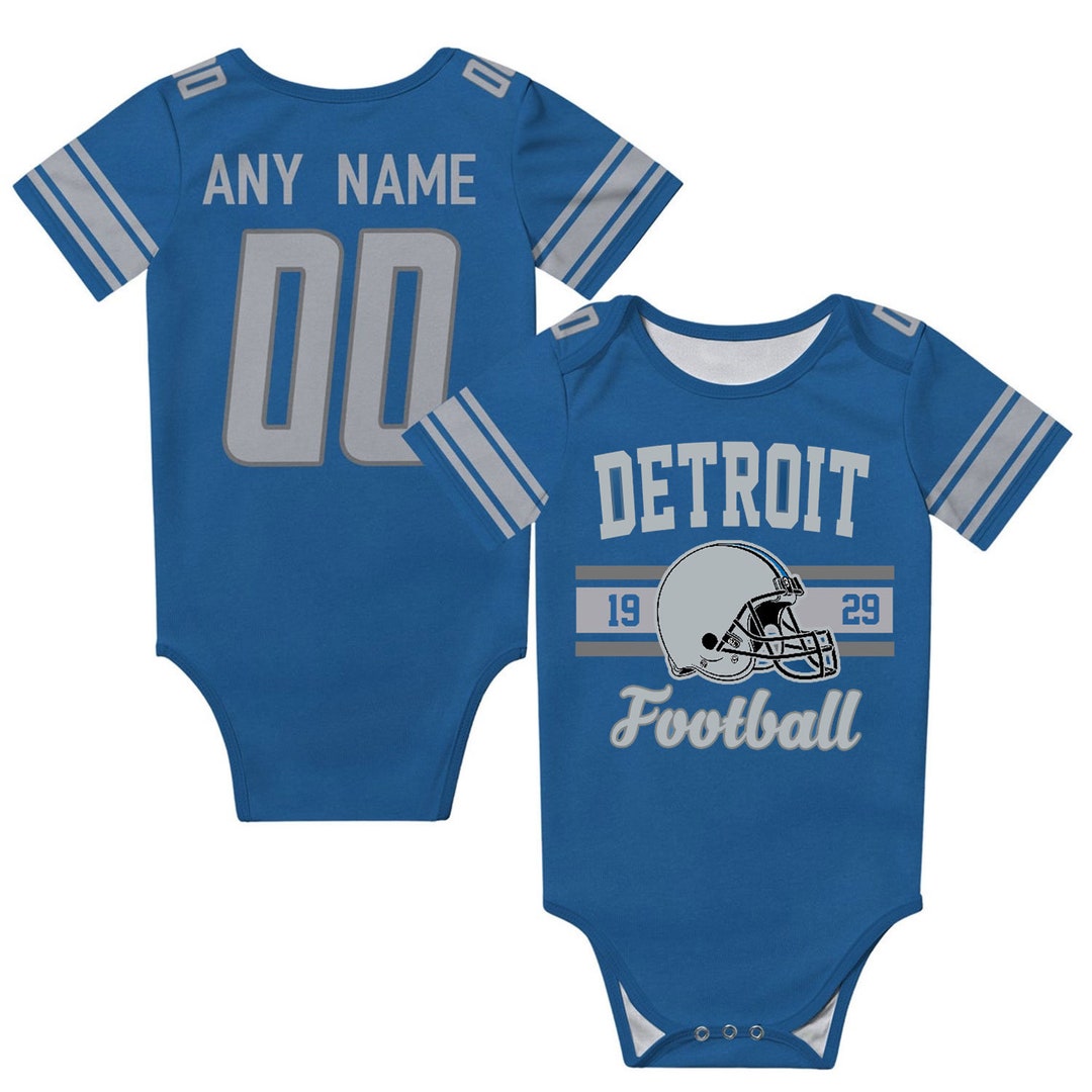 Detroit Baby Suit Custom Detroit Football Jersey Baby Suit Etsy