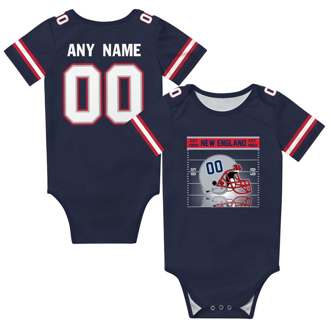 New England Baby Suit Custom New England Football Jersey Baby Etsy