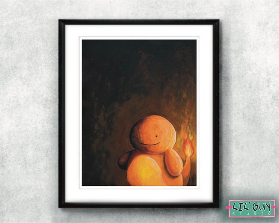 Chubby Char - Cute Chubby Pokemon Art Print - Charmander