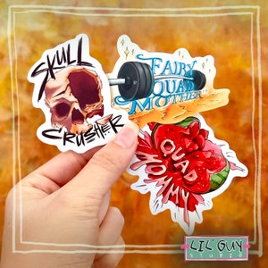 Muscle Mommy Gym Sticker Pack - Fairy Quadmother, Skull Crusher, Quad Mama