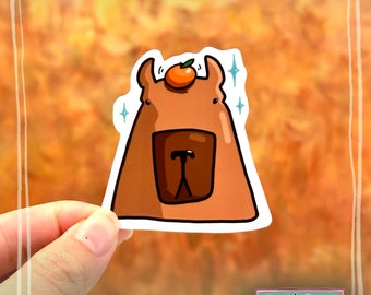 Chill Capybara Sticker: Funny Animal with Orange