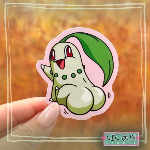 Thiccorita - Pokemon Funny Gym Sticker - Chikorita
