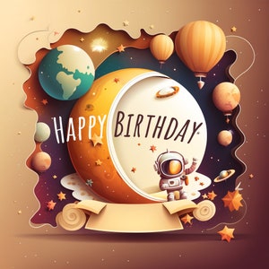 Cute Astronaut Birthday Card