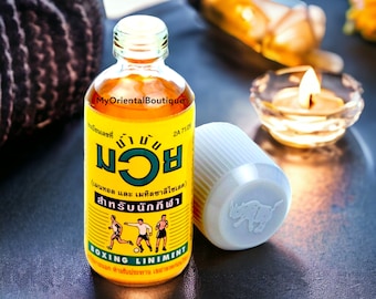 Namnan Muay Thai Oil Boxing Liniment - Traditional Thai Herbal Remedy Heat Warming Massage Oil for Soothing Relief