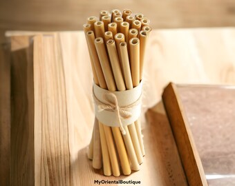 Bamboo Natural Eco-friendly Straw Biodegradable Reusable Environmentally Friendly for Hot and Cold Drinks