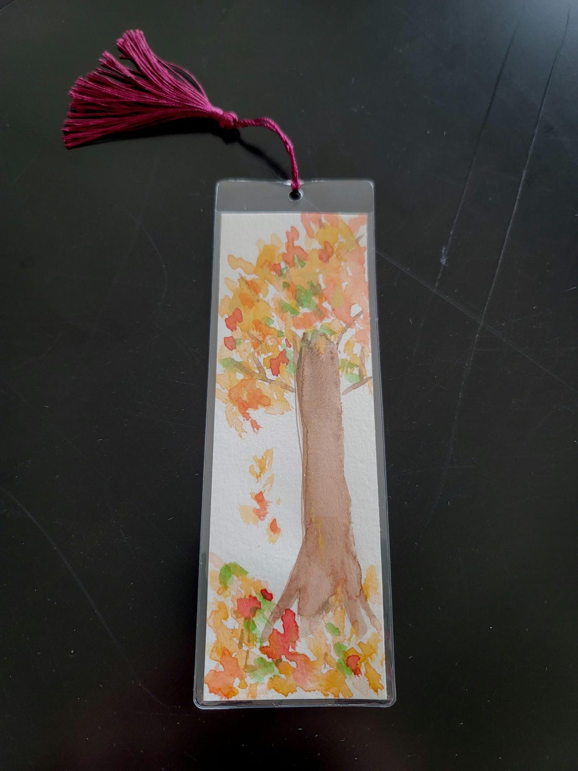 Fall Trees Bookmark Buy 1 or Set of 3 Falling Leaves Book Gift Hand ...