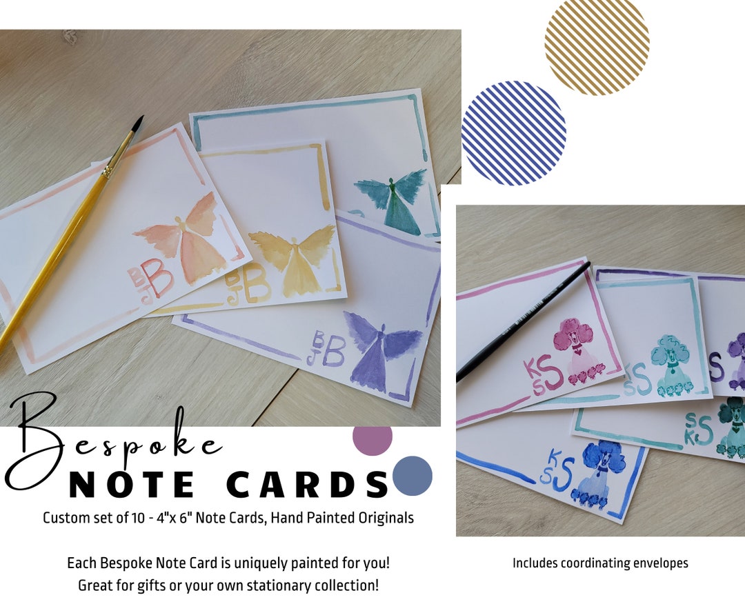 Bespoke Note Cards | Stationary | Personalized | Set of 10 | Hand ...