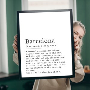 Barcelona Travel Print/Spain Wall Art Poster/Spain City Poster/Black and White/Wall Art/Spanje Decor