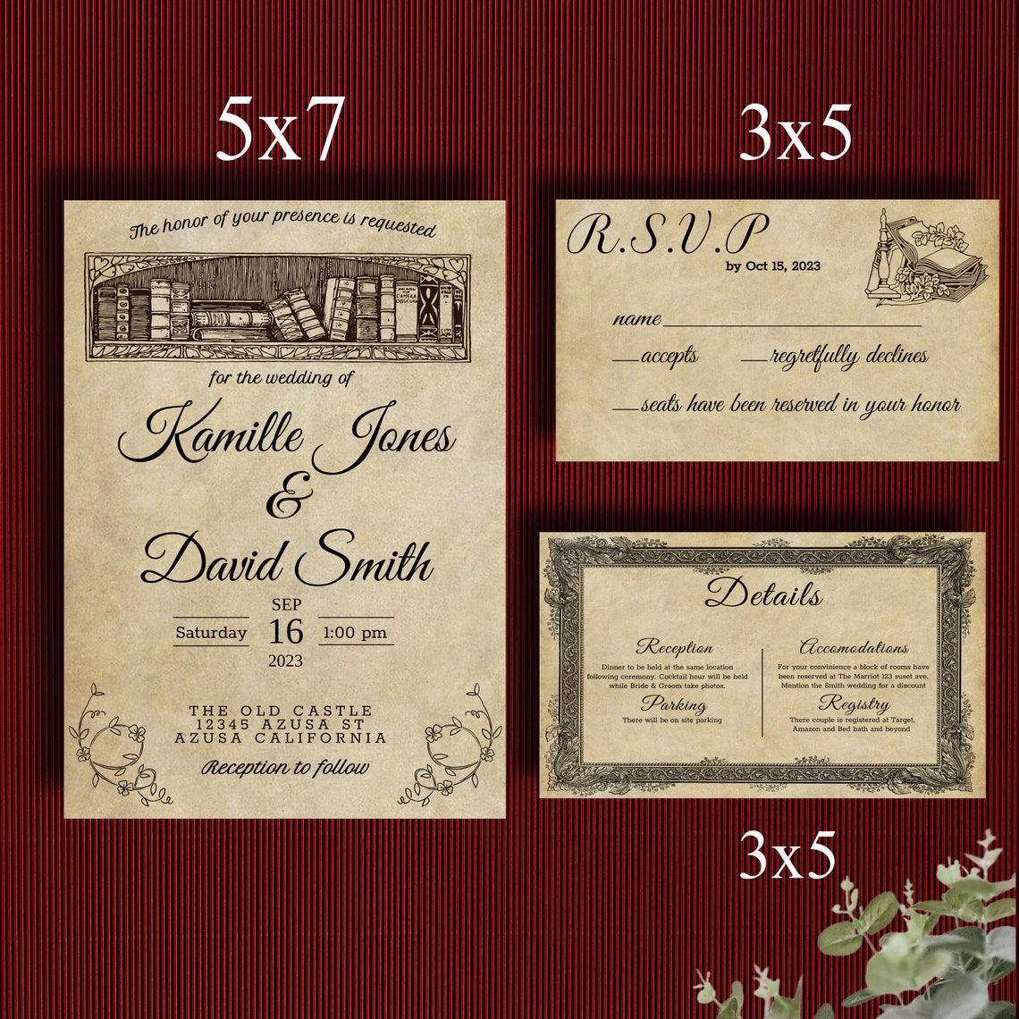 Book Themed Wedding Invitation, Editable Wedding Invitation ...