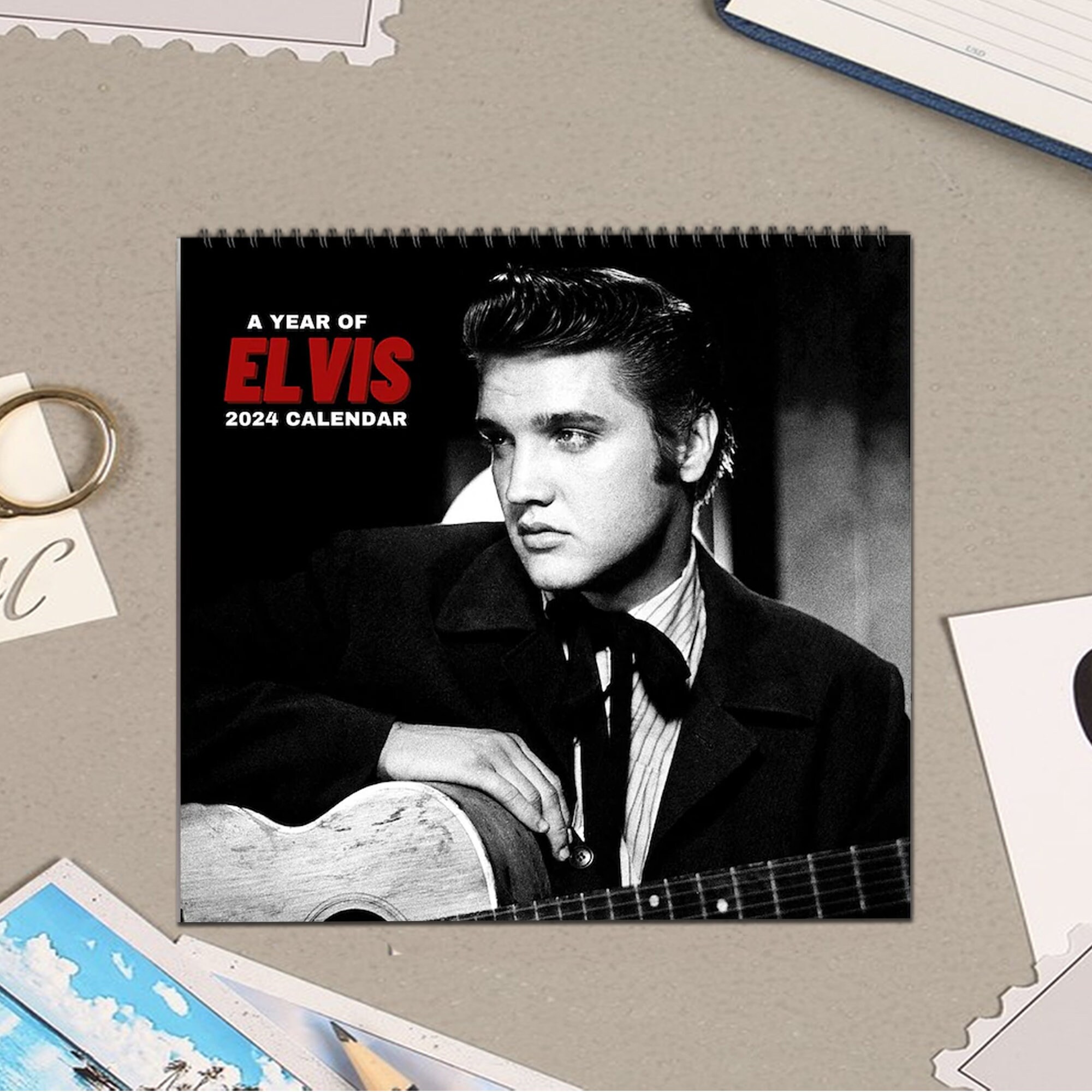 Elvis 2024 Calendar, Presley 2024 Wall Calendar, The King in Concert