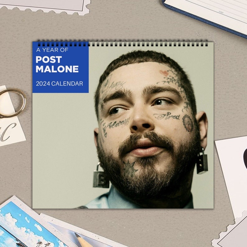 Post Malone Calendar 2024 Post Malone 2024 Wall Calendar Etsy Canada