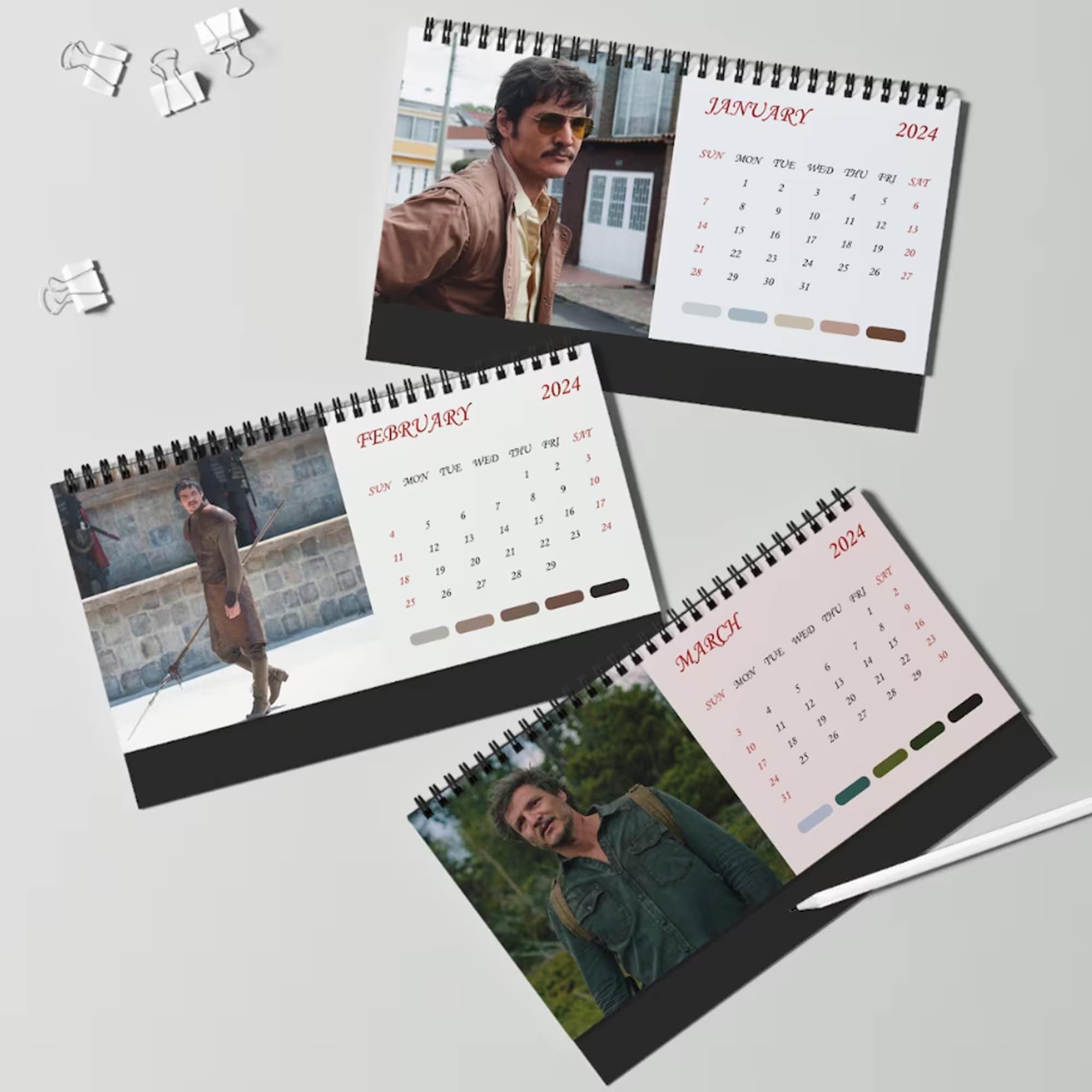 Pedro Pascal 2025 Desk Calendar, Pop Culture Calendar sold by Taparo