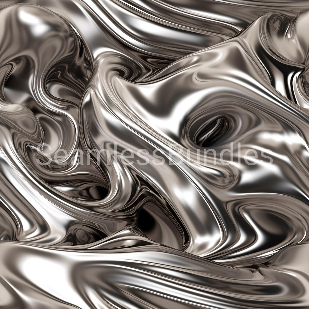 Liquid Silver Metal Seamless Texture Bundle - 12 Jpg Files - Digital ...