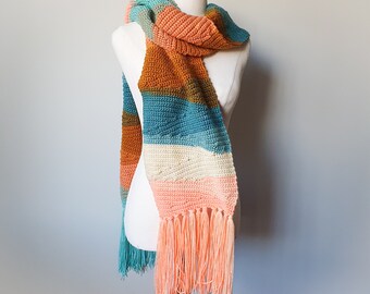 Handmade Crochet Scarf - Mixed Colours  - Adult