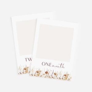 Cartes d'étape importante de fleurs sauvages d'automne, sauvage et onederful, thème d'anniversaire d'automne, téléchargement numérique instantané, modèle personnalisable