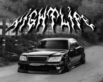 Windshield Banner nightlife - Gothic Style (Night, Car Decals, Stickers, Cars, JDM, Muscle)