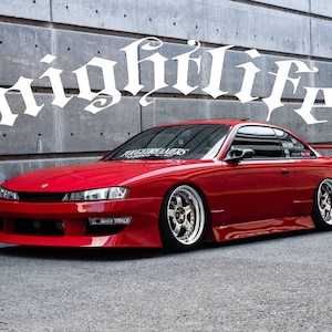 Windshield Banner nightlife - Curved  (Night, Decals, Stickers, Cars, JDM)